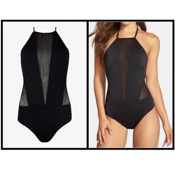 NWT TED BAKER Mech Mesh Panel Swimsuit in Black - Picture 13 of 13